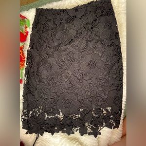 F21 Lace Knee Length Pencil Skirt